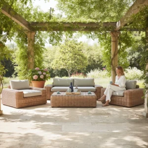 Salotto da Giardino in Resina Intrecciata BALI OSIER | Set Premium 5 Posti