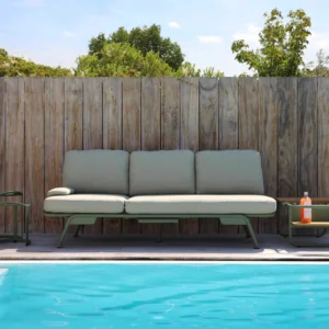 Salotto da Giardino Modulare in Alluminio Verde SUNNY | Divano-Letto da Esterno 2 in 1