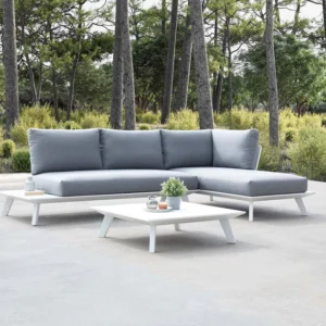 Divano da Giardino Design in Alluminio TINY MINI BIANCO | Salotto Modulare Premium 4 Posti