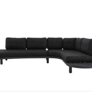 Salotto da Giardino Angolare ALBA Nero in Alluminio | Design Outdoor
