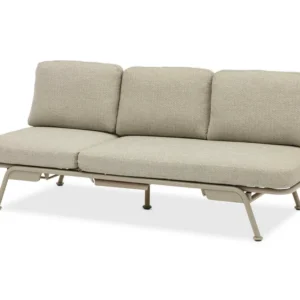 Lettino e Salotto da Giardino Modulare in Alluminio Beige SUNNY | Divano Letto da Esterno 2 in 1