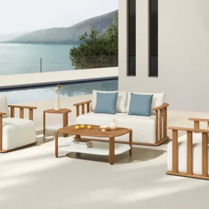 Salotto da giardino di lusso in teak massello – ROMA 4 posti