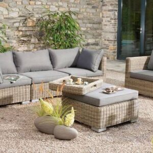Salotto da giardino modulare in resina intrecciata rotonda – PHILIPPINE